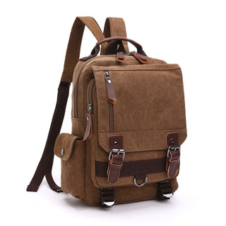 Scione Small Canvas Backpack Men Travel Back Pack Multifunctional Shoulder Bag Women Laptop Rucksack School Bags Female Daypack