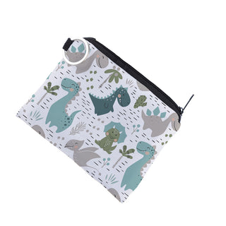 Cute dinosa printing waterproof Purse Card Key Pouch Small Zipper Coin Purse Card