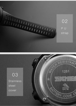 SKMEI Fashion Outdoor Sport Watch Men Multifunction Watches Alarm Clock Chrono 5Bar Waterproof Digital Watch reloj hombre 1251 ALODIA STORE