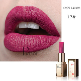 Pudaier Matte Lipstick Waterproof Lip Makeup 26 Colors Long Lasting Moisturizer Lip Tint Korean Black Velvet Nude Matte Lipstick