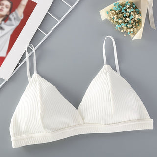 Sostén atractiu per a dona Lenceria sexy Copa triangular Bralettes de cotó roscats Brassie còmode roba interior femenina sense costures