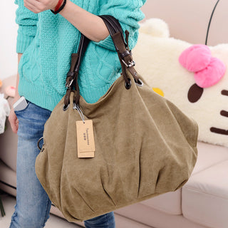 Women Canvas Messenger Bags Female Crossbody Bags Solid Shoulder Bag Fashion Casual Designer Female Handbag Large Capacity Tote