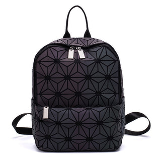 New Women Backpack Geometric Folding Bag Small Students School Bags For Teenage Girls Luminous Backpacks Hologram Daily Backpack