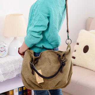 Women Canvas Messenger Bags Female Crossbody Bags Solid Shoulder Bag Fashion Casual Designer Female Handbag Large Capacity Tote