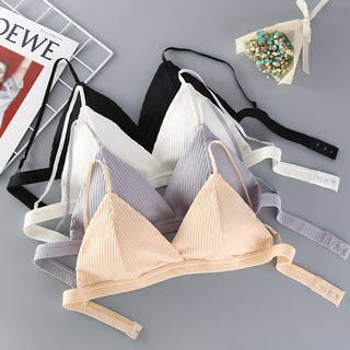 Sostén atractiu per a dona Lenceria sexy Copa triangular Bralettes de cotó roscats Brassie còmode roba interior femenina sense costures