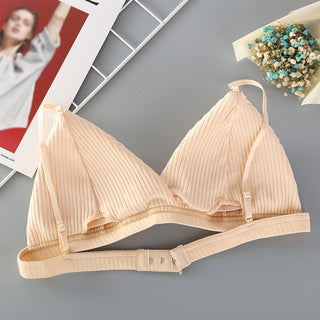 Sostén atractiu per a dona Lenceria sexy Copa triangular Bralettes de cotó roscats Brassie còmode roba interior femenina sense costures