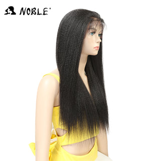 Noble Synthetic Lace Front Wig Long Kinky Straight Baby Hair 26 Inch Wigs For Black Women 0mbre wig Lace Front Synthetic Wigs