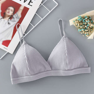 Sostén atractiu per a dona Lenceria sexy Copa triangular Bralettes de cotó roscats Brassie còmode roba interior femenina sense costures