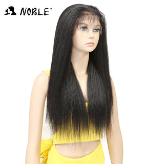 Noble Synthetic Lace Front Wig Long Kinky Straight Baby Hair 26 Inch Wigs For Black Women 0mbre wig Lace Front Synthetic Wigs