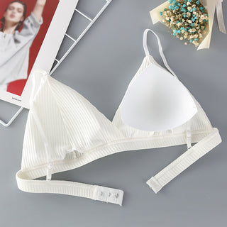 Sostén atractiu per a dona Lenceria sexy Copa triangular Bralettes de cotó roscats Brassie còmode roba interior femenina sense costures