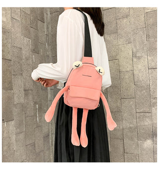 Personality Girl Small Bag Cartoon Cute Frog Bag Casual Messenger Bag Chest Bag Unisex Shoulder Crossbody Bag Nylon Women Bag