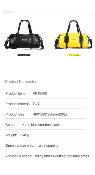 Rhinowalk 20L Waterproof Pannier Bag Multifunctional Bike Bag High Capacity Bicycle Bag Shoulder Bag Bike Accessory