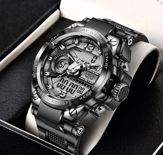 LIGE Digital Men Military Watch 50m Waterproof Wristwatch LED Quartz Clock Sport Watch Male Big Watches Men Relogios Masculino ALODIA STORE