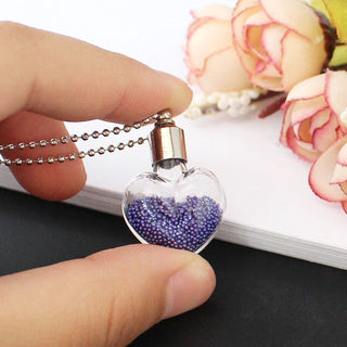 2PCS Glass Locket Urn Jewelry Cremation Jewelry Urn Necklace for Ashes Fillable vials Necklaces Blood Vial Necklace