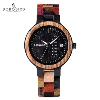 BOBO BIRD Luxury Wood Couple Watches for Men Watch Auto Date Man Watch for Women Handmade Quartz Wristwatch Relogio Masculino