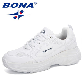 BONA New Designers White Sneakers Women Flats vulcanize Shoes