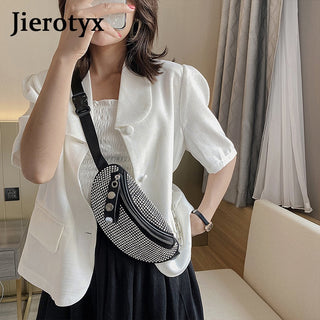 JIEROTYX Fashion Rhinestones Women waist bag