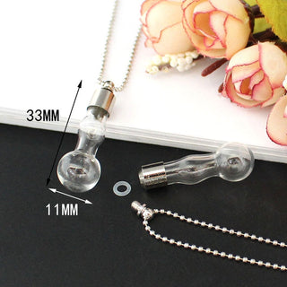 2PCS Glass Locket Urn Jewelry Cremation Jewelry Urn Necklace for Ashes Fillable vials Necklaces Blood Vial Necklace