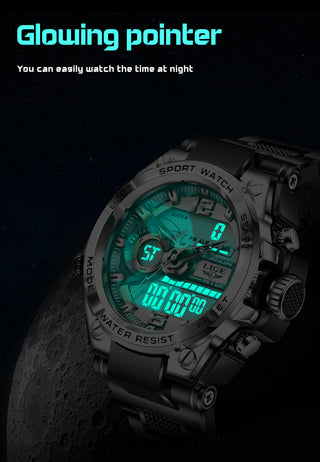 LIGE Digital Men Military Watch 50m Waterproof Wristwatch LED Quartz Clock Sport Watch Male Big Watches Men Relogios Masculino ALODIA STORE