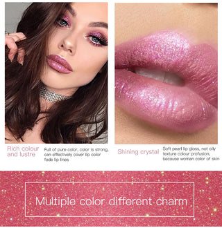 Sexy Diamond Shimmer Glitter Lipg Loss Matte To Glitter Liquid Lipstick Waterproof Diamond Pearl Colour Lip Gloss Makeup Beauty