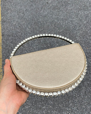 Luxury Colored Diamond Half Moon Women Purses and Handbags Evening Bag Serpentine Designer Party Clutch Bag Chic Wedding Bag