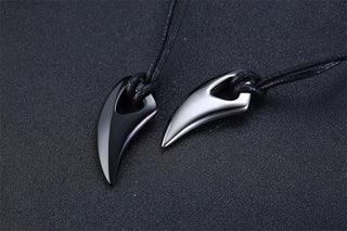 Fashional Domineering Men&#39;s Pendant Necklace Adjustable Color Stainless Steel Wolf Teeth Tribal Polished Necklace