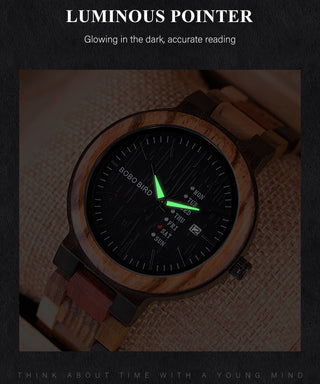 BOBO BIRD Luxury Wood Couple Watches for Men Watch Auto Date Man Watch for Women Handmade Quartz Wristwatch Relogio Masculino