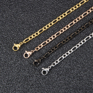 Fashion New Figaro Chain Necklace For Men Punk Silver Color Stainless Steel Long Necklace Men Hip Hop Jewelry Gift ALODIA STORE