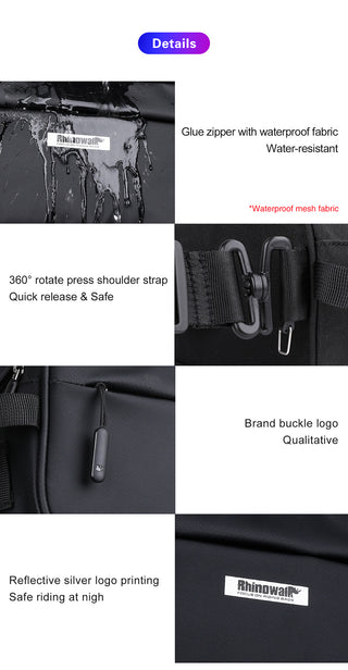 Rhinowalk Handlebar Bag Bicycle Bag Frame Pannier Bag Waterproof Multifunction Portable Shoulder Bag Cycling Bag Bike Accessorie