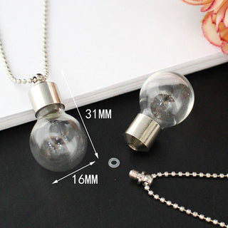 2PCS Glass Locket Urn Jewelry Cremation Jewelry Urn Necklace for Ashes Fillable vials Necklaces Blood Vial Necklace