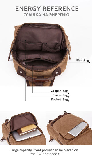 Scione Small Canvas Backpack Men Travel Back Pack Multifunctional Shoulder Bag Women Laptop Rucksack School Bags Female Daypack