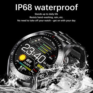 LIGE New Steel Band Digital Watch Men Sport Watches Electronic LED Male Wrist Watch For Men Clock Waterproof Bluetooth Hour+box