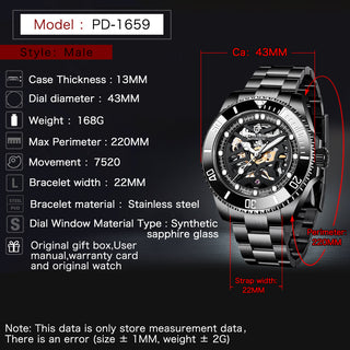 PAGANI DESIGN Stainless Steel Waterproof Mechanical Watch Top Brand Sapphire Glass Automatic Watch Luxury Business Men Watch