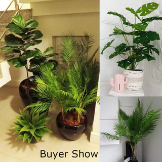 Plantes falses de 75 cm i 24 forquilles, branca d'arbre de monstera artificial gran, fulla de tortuga falsa de palmera tropical de plàstic per a la decoració de l'habitació del jardí de la llar