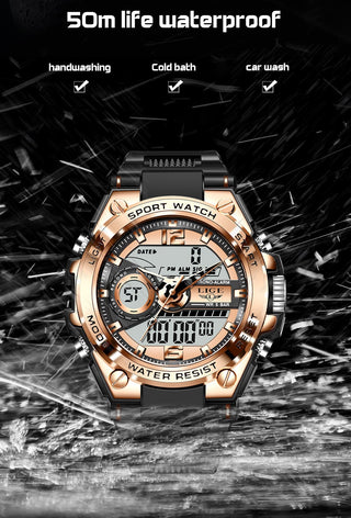 LIGE Digital Men Military Watch 50m Waterproof Wristwatch LED Quartz Clock Sport Watch Male Big Watches Men Relogios Masculino ALODIA STORE