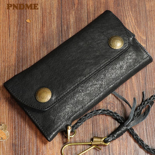 PNDME fashion vintage genuine leather men & women