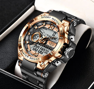 LIGE Digital Men Military Watch 50m Waterproof Wristwatch LED Quartz Clock Sport Watch Male Big Watches Men Relogios Masculino ALODIA STORE