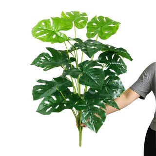 Plantes falses de 75 cm i 24 forquilles, branca d'arbre de monstera artificial gran, fulla de tortuga falsa de palmera tropical de plàstic per a la decoració de l'habitació del jardí de la llar