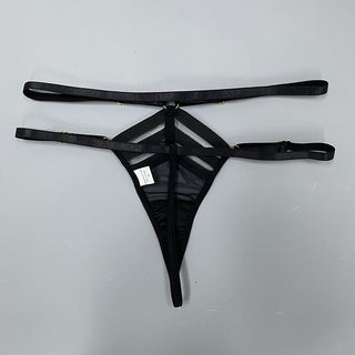 Ellolace 3-Piece Sheer Lingerie Sexy Lace Transparent Underwear Wireless Bra And Panty Set Garters and Thongs Sensual Intimate