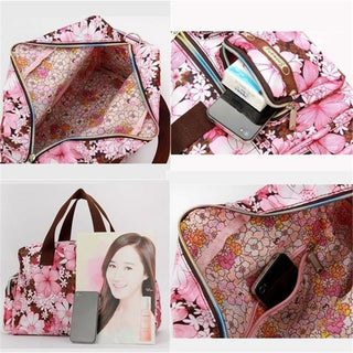 Ladies LargeCapacity Waterproof Tote Bag Flower