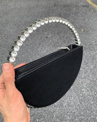 Luxury Colored Diamond Half Moon Women Purses and Handbags Evening Bag Serpentine Designer Party Clutch Bag Chic Wedding Bag