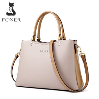 FOXER Elegant Bag Leather Lady Handbag Simple Tote bag