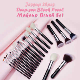 Jessup 25pcs Professional Makeup Brushes Set Natural