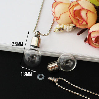 2PCS Glass Locket Urn Jewelry Cremation Jewelry Urn Necklace for Ashes Fillable vials Necklaces Blood Vial Necklace