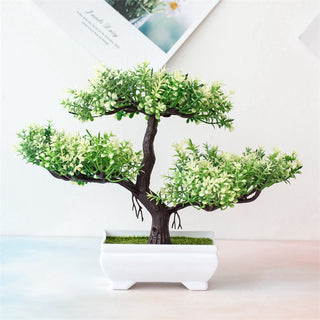 Plantes de plàstic artificial Bonsai Olla petita d'arbre Planta falsa Flor en test Casa Decoració de taula Decoració de jardí Adorns