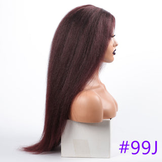 Long Kinky Straight Synthetic Wigs for Black Women Black Brown Blonde Ginger Red White Hair Afro Wigs Synthetic STW Hair Wigs