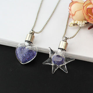 2PCS Glass Locket Urn Jewelry Cremation Jewelry Urn Necklace for Ashes Fillable vials Necklaces Blood Vial Necklace