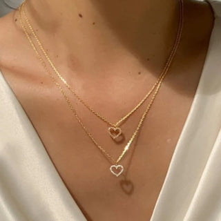 New Trendy Multilayer Heart Butterfly Necklace for Women Fashion Gold Silver Color Geometric Chain Collar Necklace Jewelry Gift