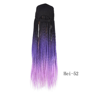 Box Braids Baseball Cap Wig 24inch Long Synthetic Braid Wigs Hat with Braiding Hair Extensions For Black Women Adjustable Size