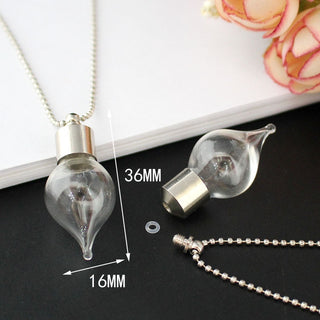 2PCS Glass Locket Urn Jewelry Cremation Jewelry Urn Necklace for Ashes Fillable vials Necklaces Blood Vial Necklace